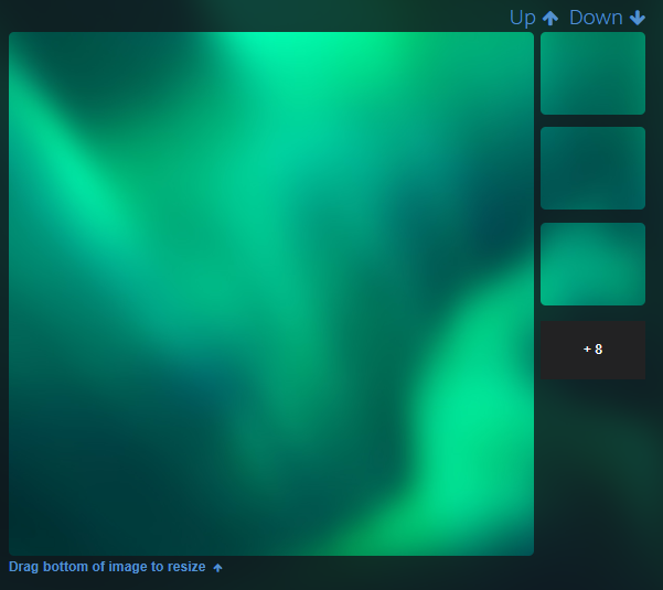Steam design длина и ширина картинок и пробелов между ними