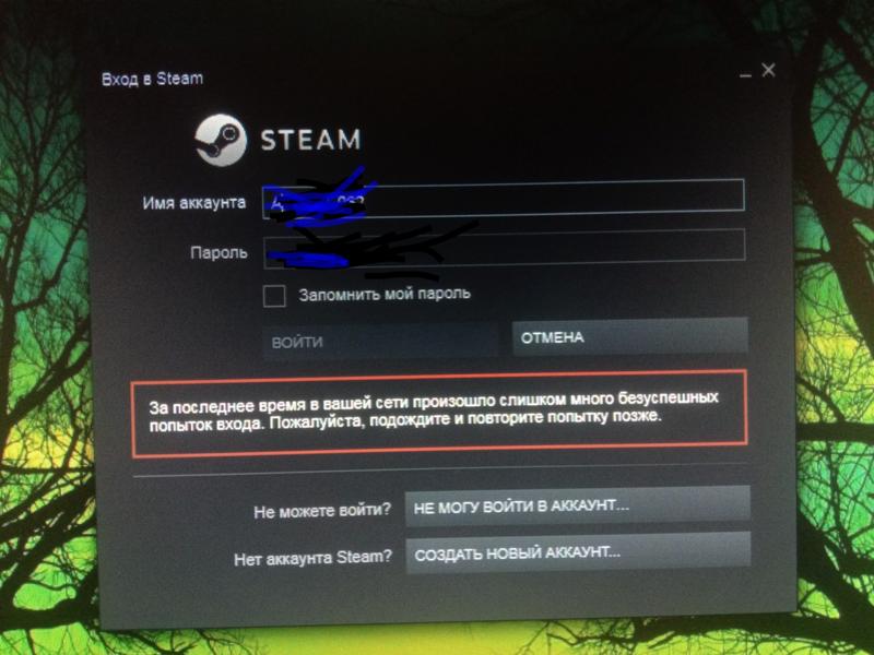 Ввожу правельный пароль и логин от стима, но всё равно не заходет, что делать