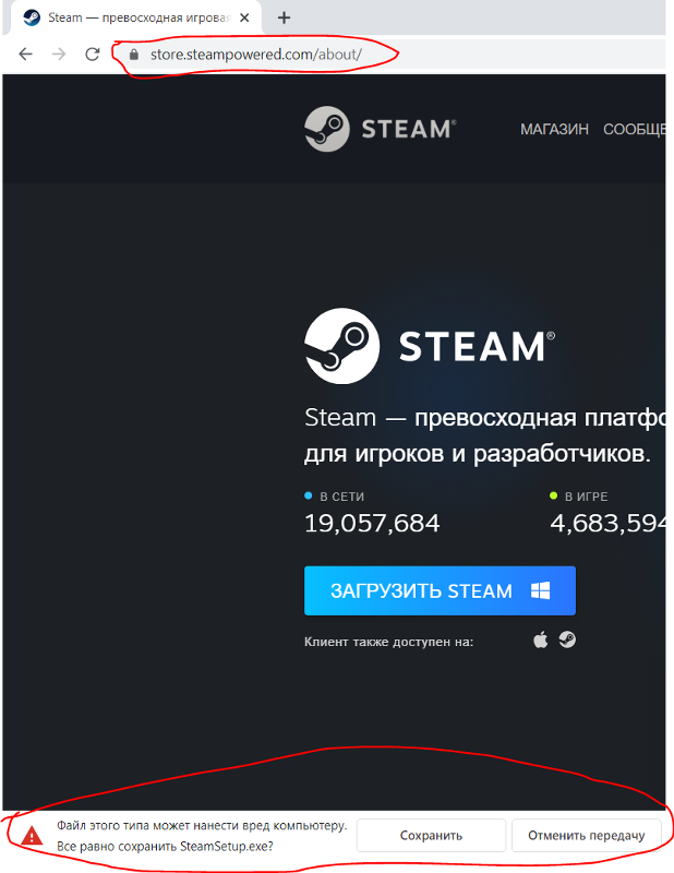 Каким образом Steam.exe может нанести вред компьютеру, если он скачан с официального сайта