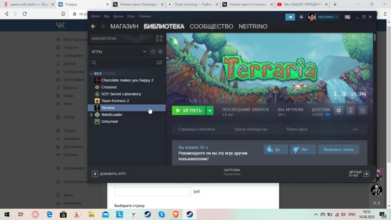 У меня к вам вопрос где можно продать тераррию на стим платформе
