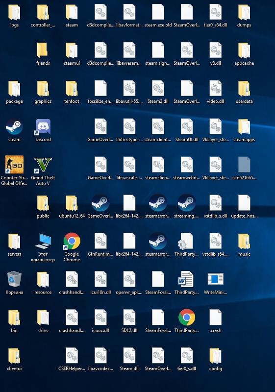 При запуске steam все компоненты сбросились на рабочий стол