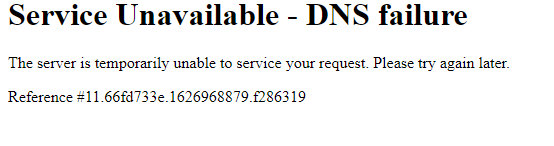 Service Unavailable - DNS failure, когда захожу на страницу стима