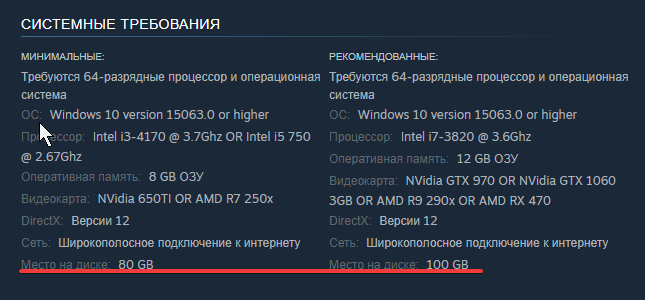 Почему стим скачивает игры и занимает в два раза больше места чем написано
