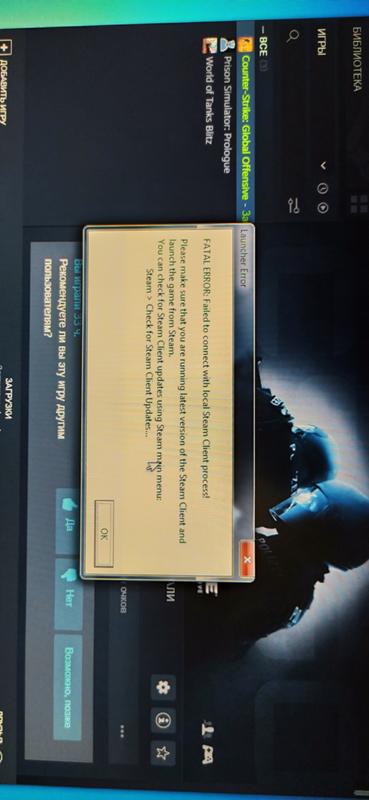 Не запускается Cs: GO через Стим проблема в фото