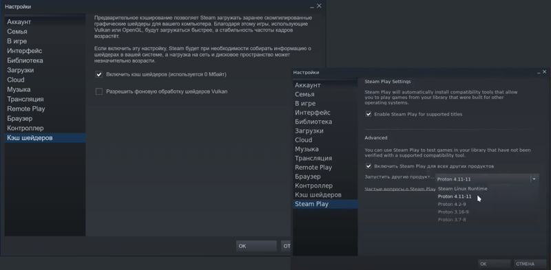 В настройках Стима отсутствует вкладка Steam Play. Как сделать её видимой