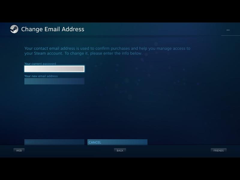 Как сменить эмаил в стим