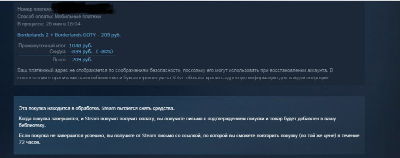 Проблемы с покупкой игры в Steam